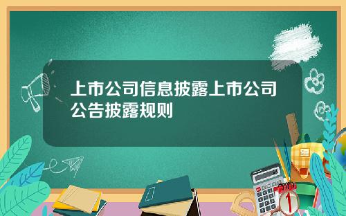 上市公司信息披露上市公司公告披露规则