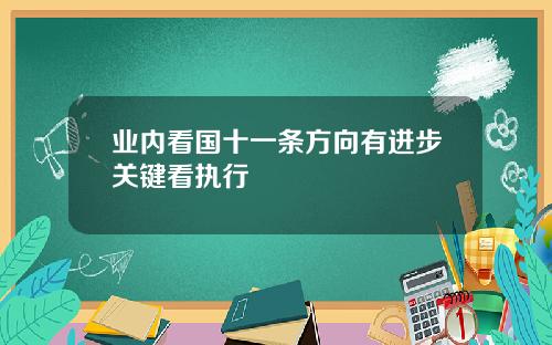 业内看国十一条方向有进步关键看执行