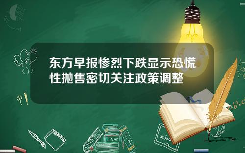 东方早报惨烈下跌显示恐慌性抛售密切关注政策调整