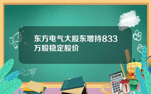 东方电气大股东增持833万股稳定股价