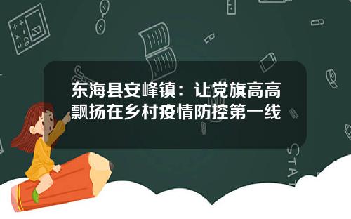 东海县安峰镇：让党旗高高飘扬在乡村疫情防控第一线