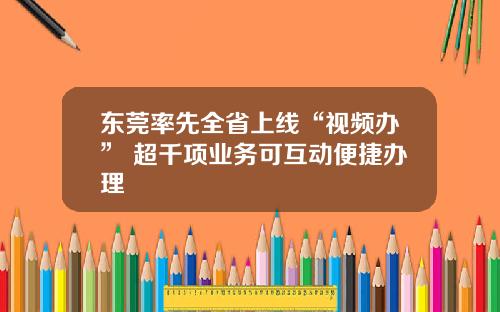 东莞率先全省上线“视频办” 超千项业务可互动便捷办理