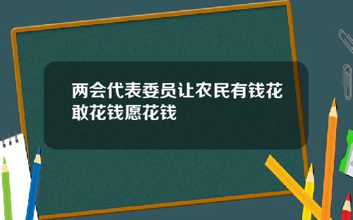 两会代表委员让农民有钱花敢花钱愿花钱