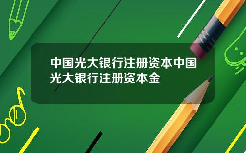 中国光大银行注册资本中国光大银行注册资本金