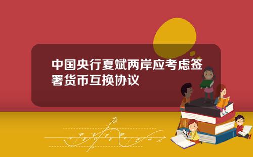 中国央行夏斌两岸应考虑签署货币互换协议