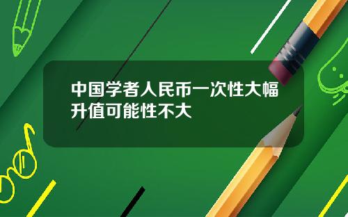 中国学者人民币一次性大幅升值可能性不大