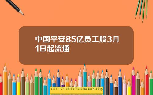 中国平安85亿员工股3月1日起流通