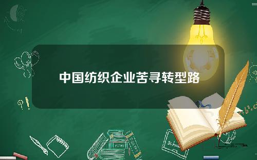 中国纺织企业苦寻转型路