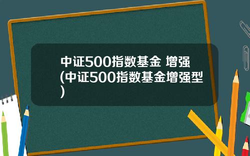 中证500指数基金 增强(中证500指数基金增强型)