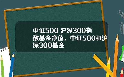 中证500 沪深300指数基金净值，中证500和沪深300基金