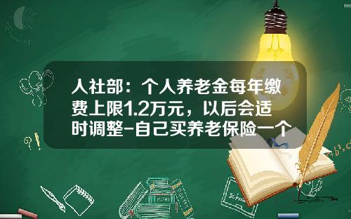 人社部：个人养老金每年缴费上限1.2万元，以后会适时调整-自己买养老保险一个月交多少钱