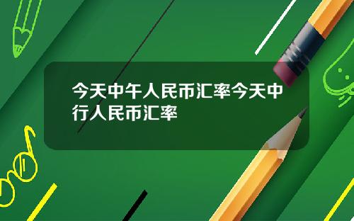 今天中午人民币汇率今天中行人民币汇率