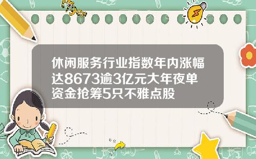 休闲服务行业指数年内涨幅达8673逾3亿元大年夜单资金抢筹5只不雅点股