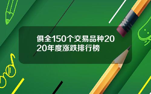 俱全150个交易品种2020年度涨跌排行榜