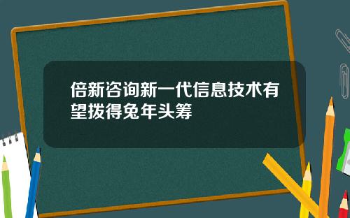 倍新咨询新一代信息技术有望拨得兔年头筹