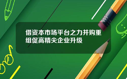 借资本市场平台之力并购重组促高精尖企业升级