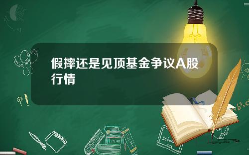 假摔还是见顶基金争议A股行情