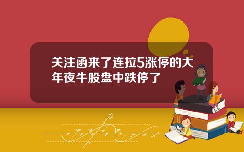 关注函来了连拉5涨停的大年夜牛股盘中跌停了