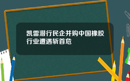 凯雷潜行民企并购中国橡胶行业遭遇斩首危