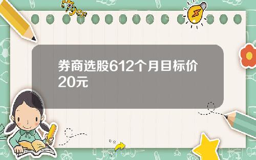 券商选股612个月目标价20元