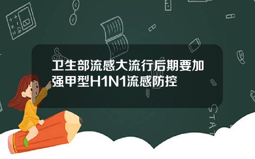 卫生部流感大流行后期要加强甲型H1N1流感防控