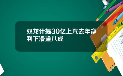 双龙计提30亿上汽去年净利下滑逾八成