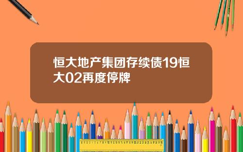 恒大地产集团存续债19恒大02再度停牌