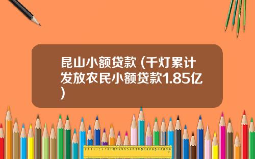 昆山小额贷款 (千灯累计发放农民小额贷款1.85亿)