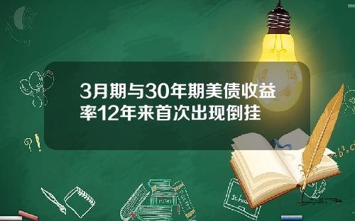 3月期与30年期美债收益率12年来首次出现倒挂