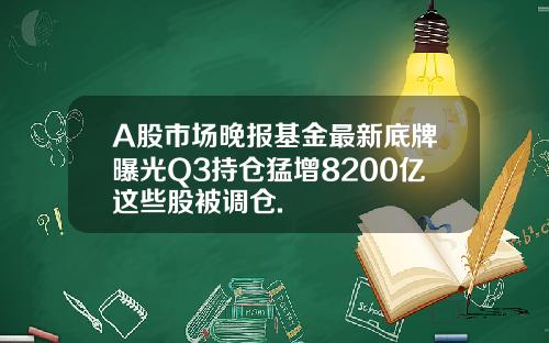 A股市场晚报基金最新底牌曝光Q3持仓猛增8200亿这些股被调仓.