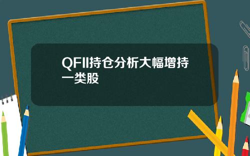 QFII持仓分析大幅增持一类股