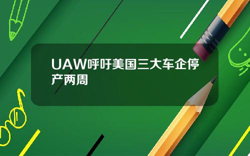 UAW呼吁美国三大车企停产两周