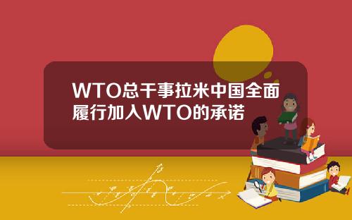 WTO总干事拉米中国全面履行加入WTO的承诺