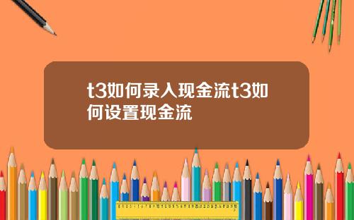 t3如何录入现金流t3如何设置现金流