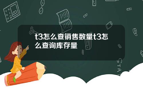 t3怎么查销售数量t3怎么查询库存量