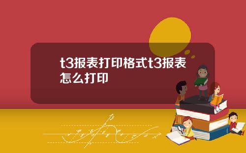 t3报表打印格式t3报表怎么打印