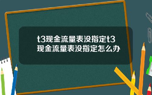 t3现金流量表没指定t3现金流量表没指定怎么办