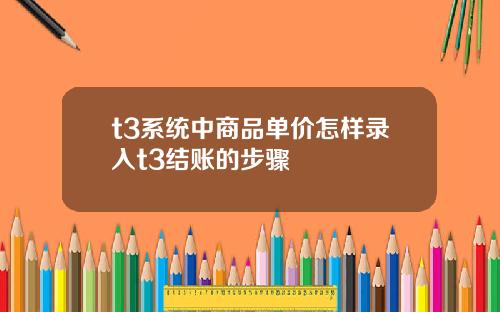 t3系统中商品单价怎样录入t3结账的步骤