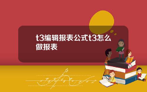 t3编辑报表公式t3怎么做报表