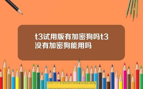 t3试用版有加密狗吗t3没有加密狗能用吗