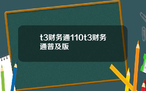 t3财务通110t3财务通普及版