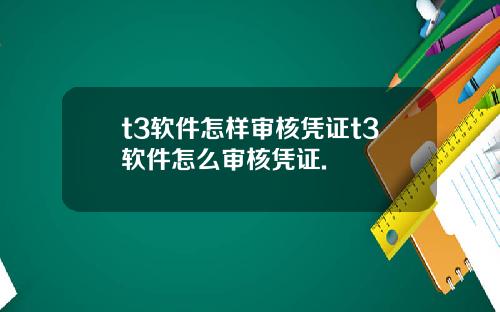 t3软件怎样审核凭证t3软件怎么审核凭证.