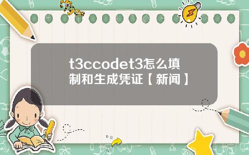 t3ccodet3怎么填制和生成凭证【新闻】