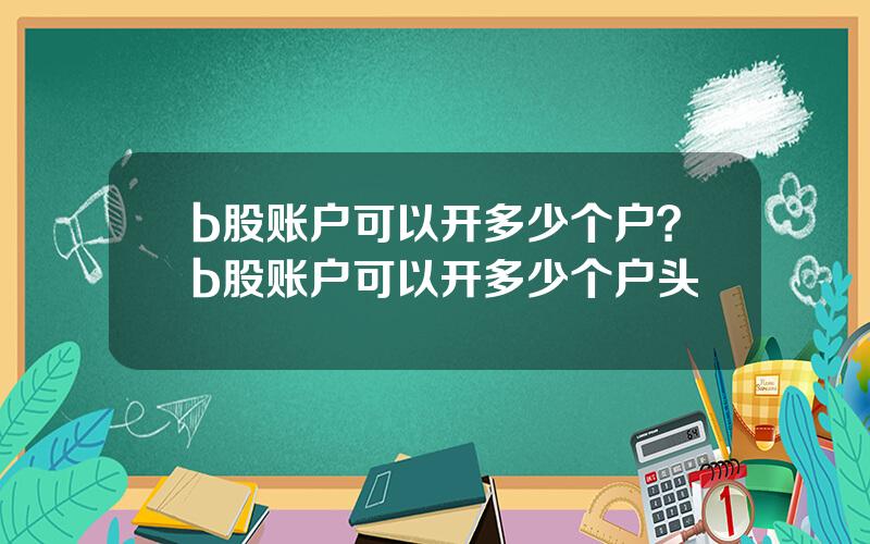 b股账户可以开多少个户？b股账户可以开多少个户头