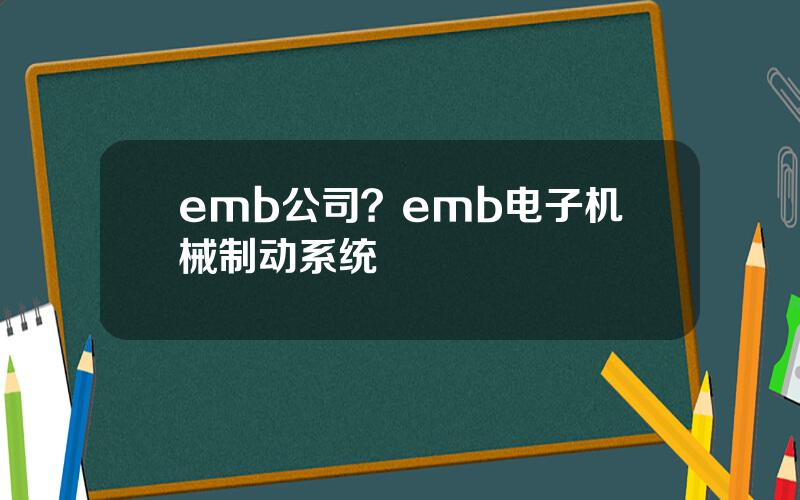 emb公司？emb电子机械制动系统