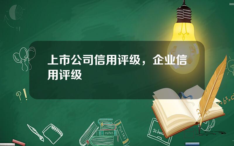 上市公司信用评级，企业信用评级