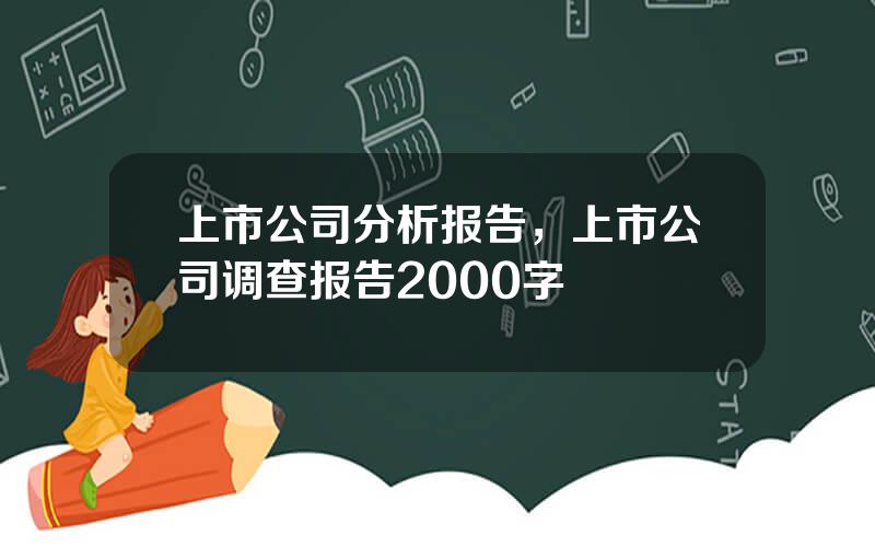 上市公司分析报告，上市公司调查报告2000字