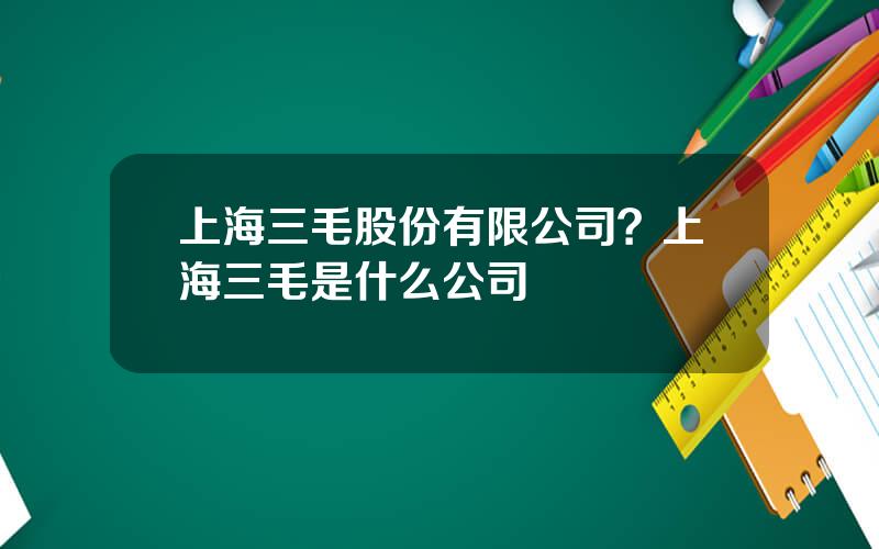 上海三毛股份有限公司？上海三毛是什么公司