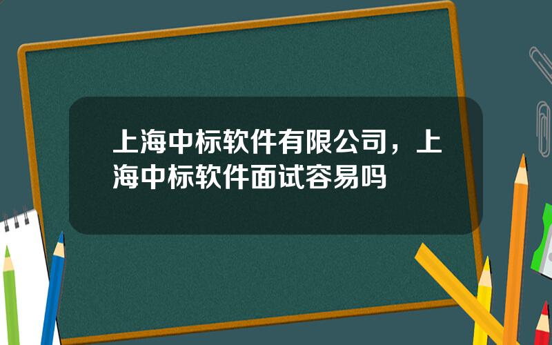 上海中标软件有限公司，上海中标软件面试容易吗