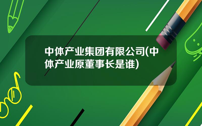 中体产业集团有限公司(中体产业原董事长是谁)